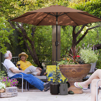 2.6M Garden Parasol Umbrella with Aluminium Pole, Tilt, Crank