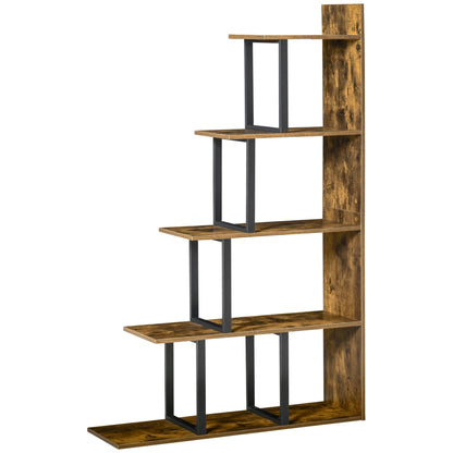 5-Tier Ladder Shelf Display Plant Stand Home Ladder Rustic Brown