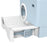 Cat Litter Box Enclosed with Lid Front Entry Top Exit, Drawer Tray, Scoop, 52L x 41W x 38.5Hcm - Blue