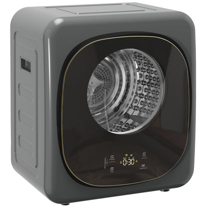 Compact Dryer Machine with 5 Modes, 4kg Small Tumble Dryer, Grey