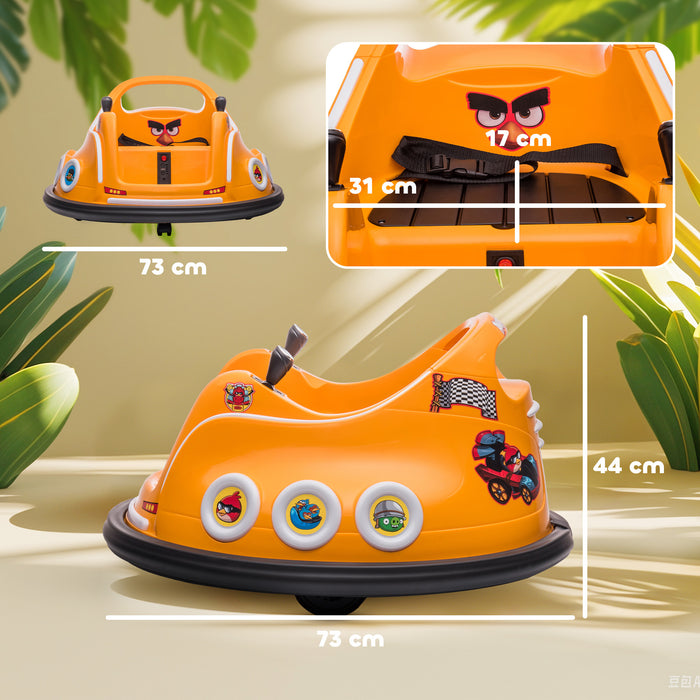 Angry Bird Licensed Bumper Car for Kids w/ Joysticks - Orange