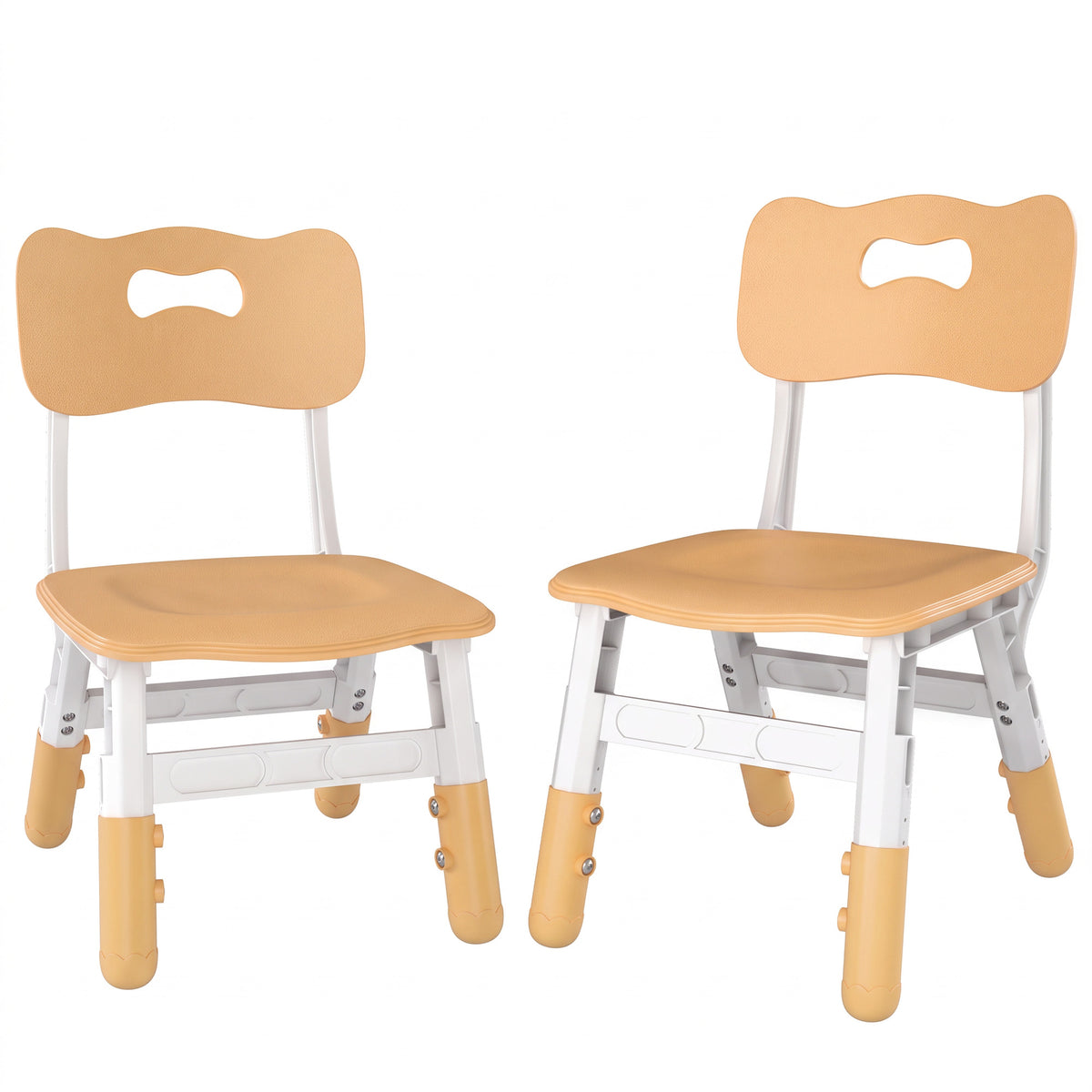 Set of 2 Height-Adjustable Kids' Desk Chairs - Brown & White