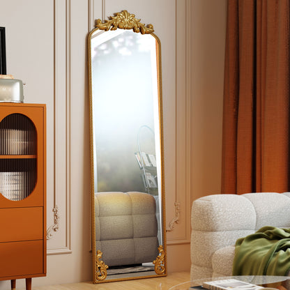 50 x 160 cm Full Length Mirror with Metal Frame, Gold Tone