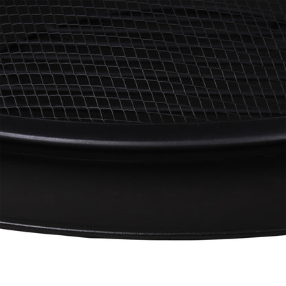 Fire Pit Heater Round Cover Wood Burning Metal Black 30” Outdoor