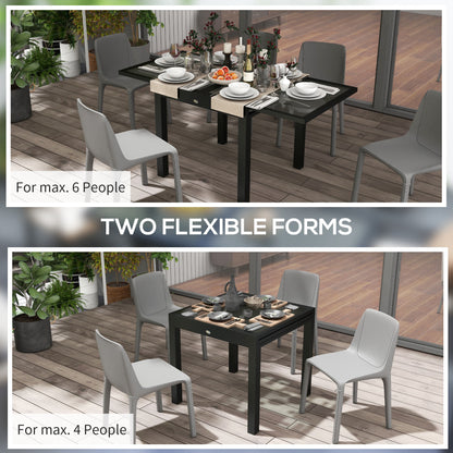 Extendable Outdoor Dining Table Patio Table, Clear