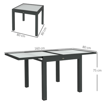 Extendable Outdoor Dining Table Patio Table, Clear