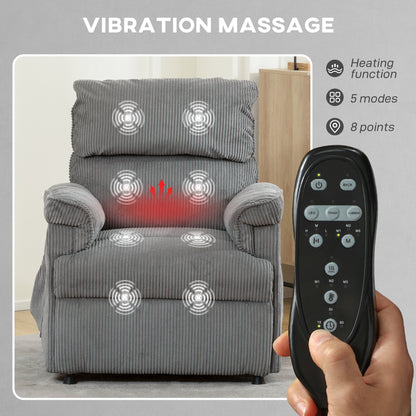 Massage Recliner with Quiet Motor, Power Reclining Chair, Grey