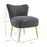 Accent Chair, Velvet Armless Lounge Chair with Gold Tone Steel Legs, Upholstered Occasional Tub Chair for Bedroom, Living Room, Grey