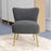 Accent Chair, Velvet Armless Lounge Chair with Gold Tone Steel Legs, Upholstered Occasional Tub Chair for Bedroom, Living Room, Grey