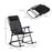 Garden Rocking Chair Folding Outdoor Adjustable Rocker Zero-Gravity Seat with Headrest Camping Fishing Patio Deck - Black