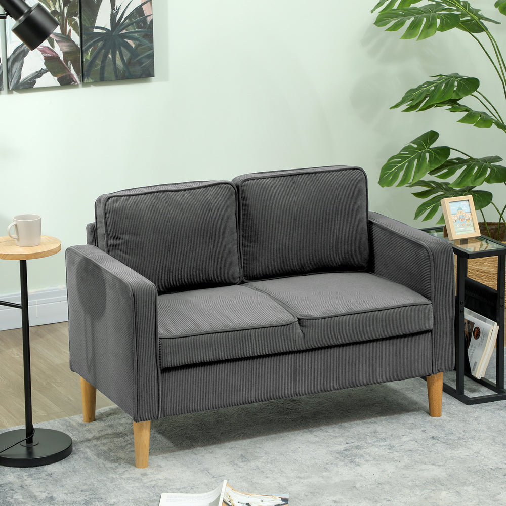 Compact 2 Seater Sofa with Under Seat Storage for Small Spaces Grey