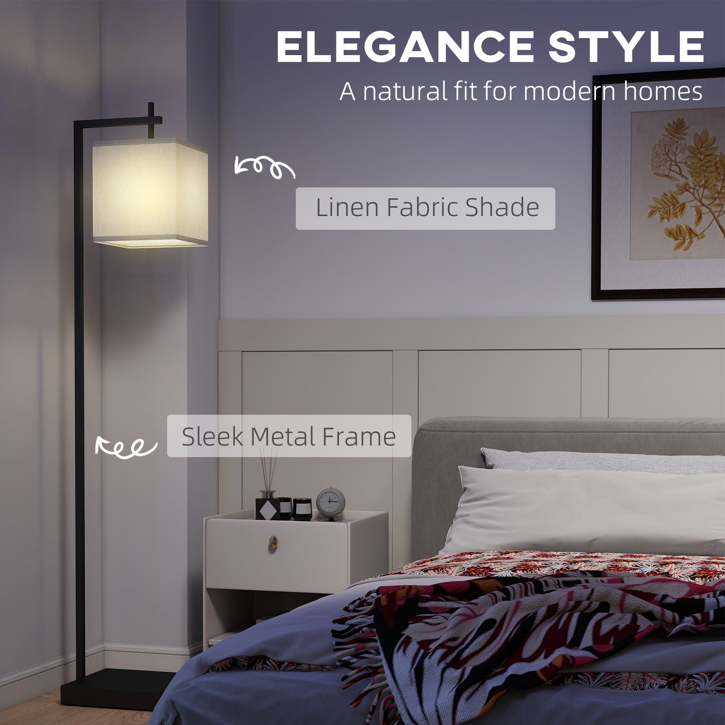 66" Modern Floor Lamp for Living Room with 10 Brightness Levels