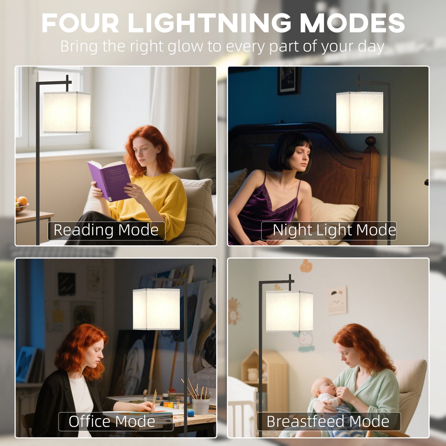66" Modern Floor Lamp for Living Room with 10 Brightness Levels