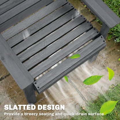 Garden Dining Set, Round Table and Chairs w/ Parasol Hole, Grey