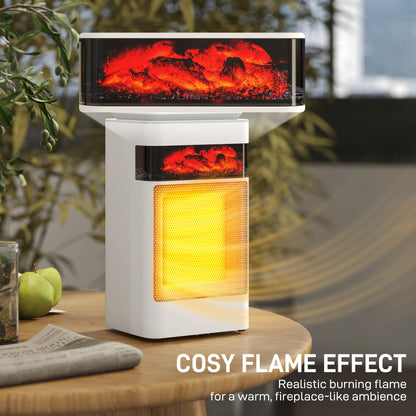 1500W Fan Electric Heater with 3 Modes, Adjustable Thermostat, White