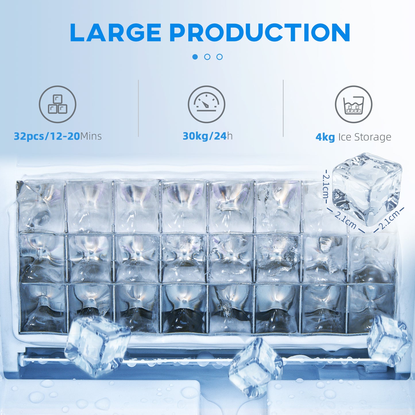 Commercial Ice Maker with 4kg Ice Storage for Home Restaurant