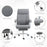 Executive Office Chair, Fabric Reclining Desk Chair with Foot Rest, Arm, Swivel Wheels, Adjustable Height, Grey