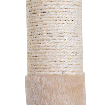 70cm Cat Tree for Indoor Cats Durable Natural Sisal Scratching Posts Hammock Bed Kitty Activity Center Beige