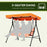 3-Seat Swing Chair Garden Swing Seat with Adjustable Canopy for Patio, Orange