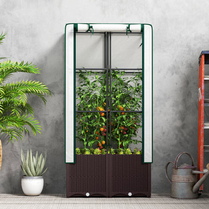 Plastic Vegetable Planter with Trellis, 80 x 40 x 140 cm