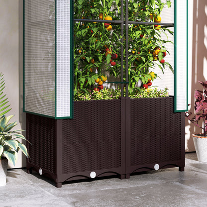 Plastic Vegetable Planter with Trellis, 80 x 40 x 140 cm