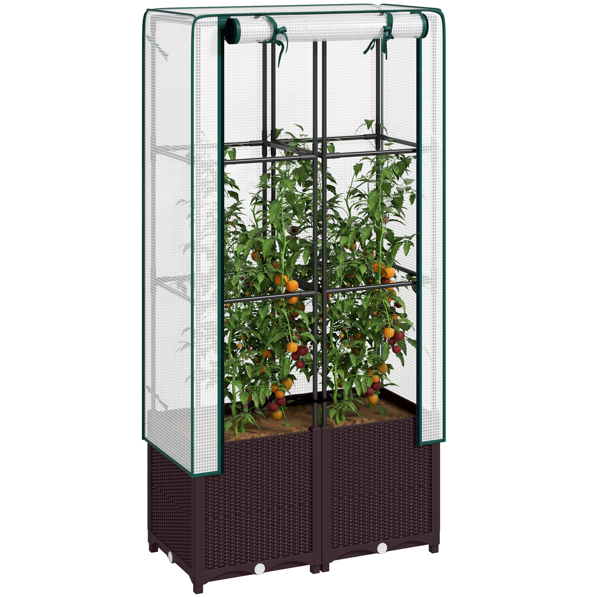plastic veg planter Plastic Vegetable Planter with Trellis, 80 x 40 x 140 cm – QuidsIn Superstore