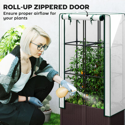 Plastic Vegetable Planter with Trellis, 80 x 40 x 140 cm