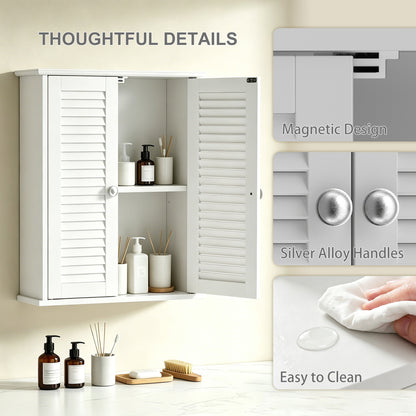 Bathroom Cabinet with Adjustable Shelf, White
