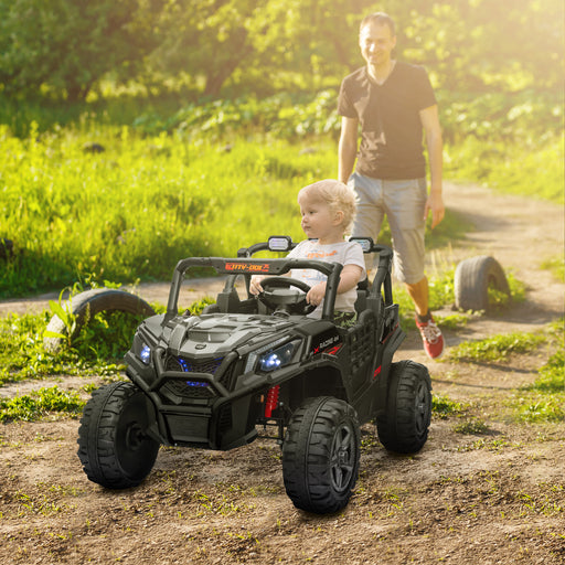 2 Seater 24V Kids Electric Car w/ Remote Control, Black