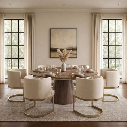 Lasco Dining Chair - Chalk - Brushed Brass Base
