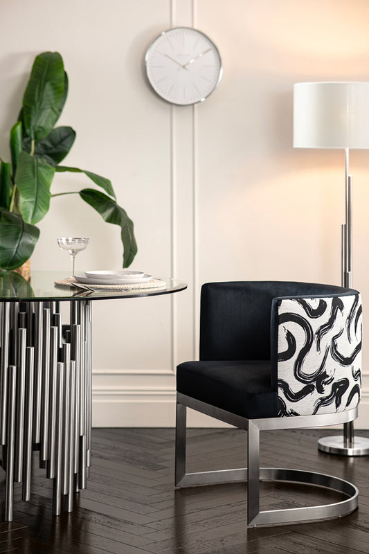 Suki Dining Chair – Brushed Stainless Steel Base