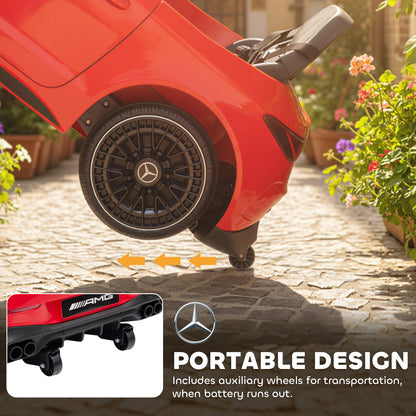 Kids Electric Car Licensed Mercedes AMG, 12V Ride On Car, Red