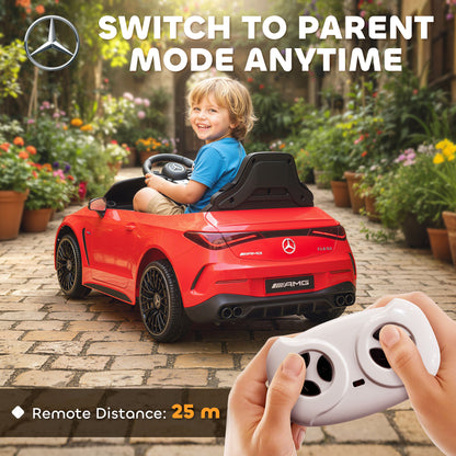 Kids Electric Car Licensed Mercedes AMG, 12V Ride On Car, Red