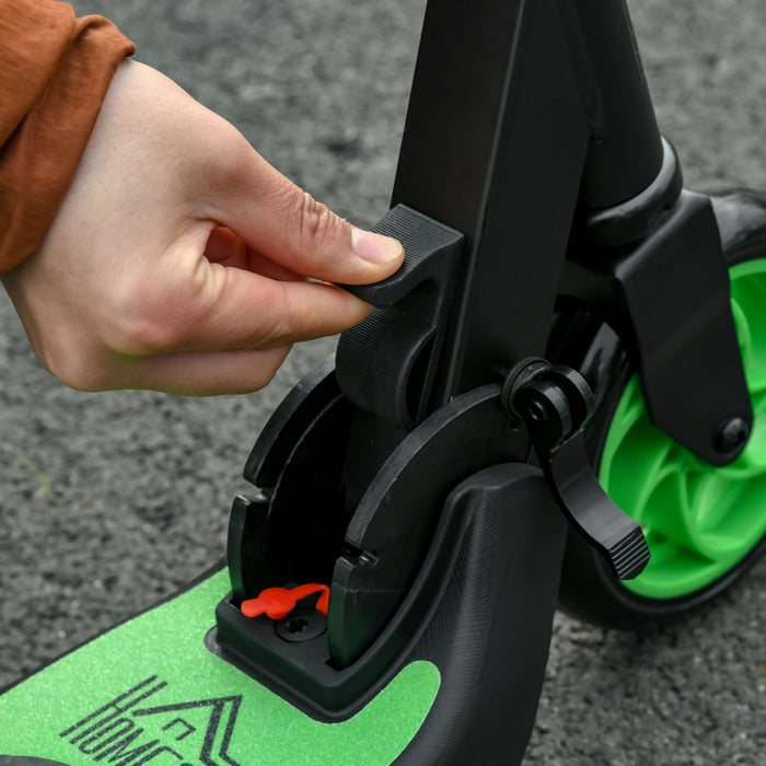 Folding Electric Scooter with Rear Wheel Brake, Green