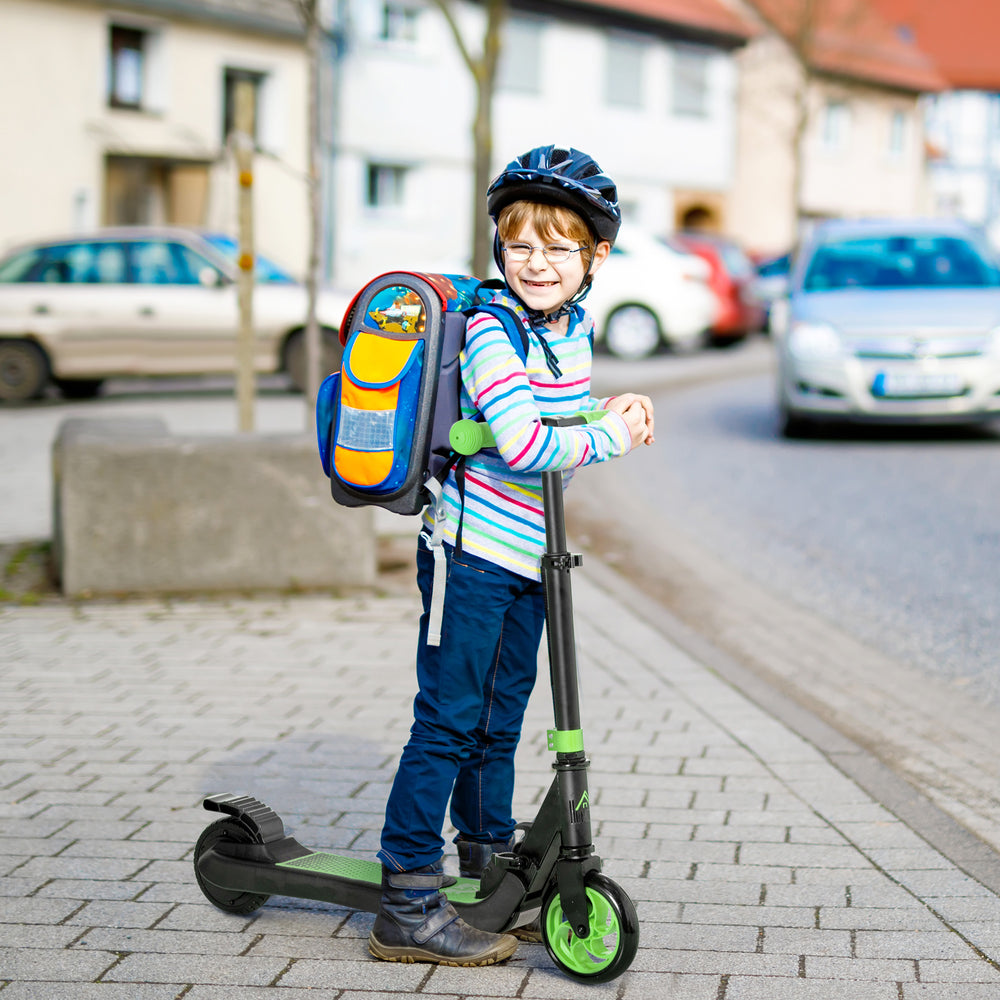 Folding Electric Scooter with Rear Wheel Brake, Green