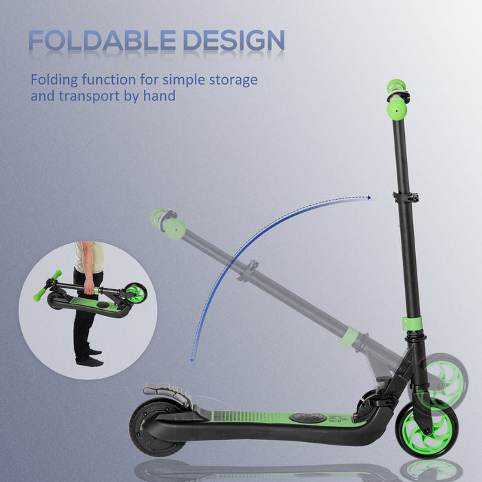 Folding Electric Scooter with Rear Wheel Brake, Green