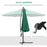 3(m) Garden Banana Parasol Hanging Cantilever Umbrella with Crank Handle and Cross Base for Outdoor, Sun Shade, Green