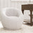 Modern Round Boucle Armchair Accent Chair for Living Room Bedroom White