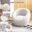 Modern Round Boucle Armchair Accent Chair for Living Room Bedroom White