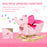 2 In 1 Plush Baby Ride on Rocking Horse Elephant Rocker with Wheels Wooden Toy for Kids 32 Songs (Pink)