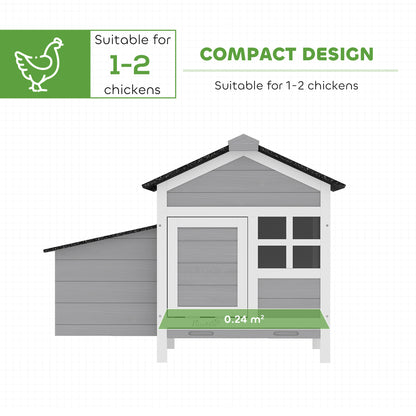 Wooden Chicken Coop with Pull-Out Tray & Nesting Box
