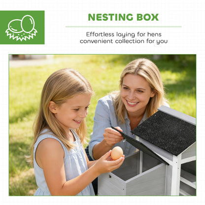 Wooden Chicken Coop with Pull-Out Tray & Nesting Box