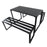 3Pcs Outdoor Dining Set Metal Beer Table Bench Patio Garden Yard Black