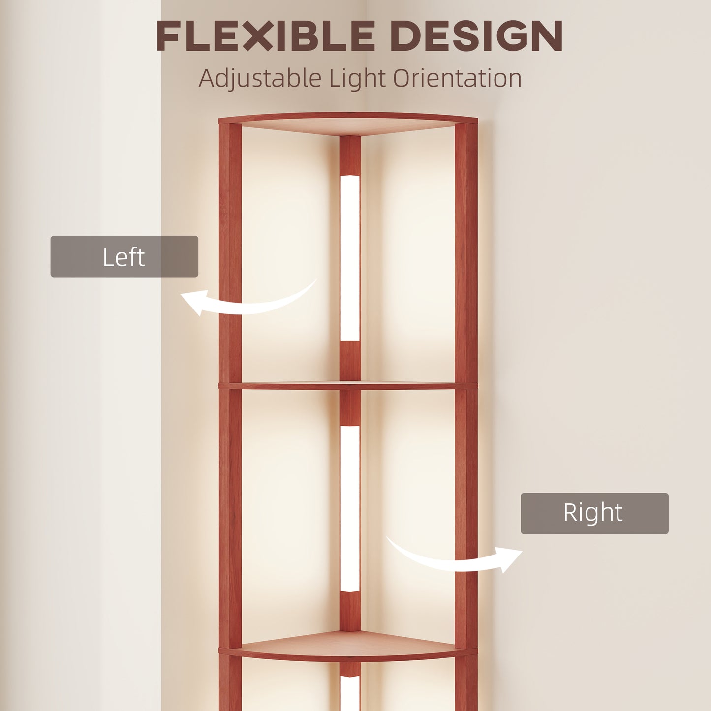 Corner Floor Lamp with Dimmable Warm White LED Light, for Living Room