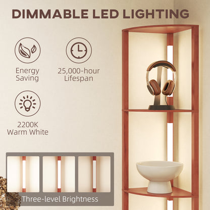 Corner Floor Lamp with Dimmable Warm White LED Light, for Living Room