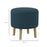 Round Ottoman Stool with Storage, Linen Fabric Upholstered Foot Stool with Padded Seat, Hidden Space and Wood Legs