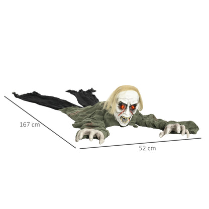167 cm Halloween Outdoor Decoration Crawling Zombie, Sound Activated