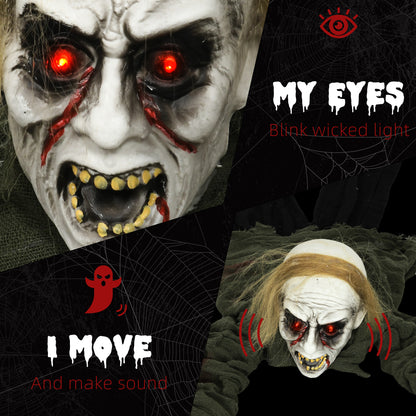 167 cm Halloween Outdoor Decoration Crawling Zombie, Sound Activated