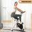 Folding Exercise Bike with Heart-Rate Sensor for Home Use, Black/White