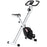 Folding Exercise Bike with Heart-Rate Sensor for Home Use, Black/White